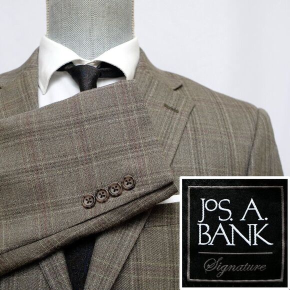 41R JOS A BANK Signature Mens Blazer Sport Coat Jacket Silk Wool 2Button D050313